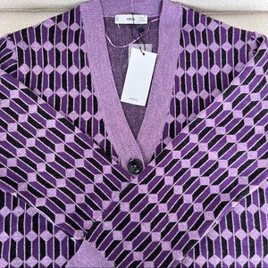 NWT Mango Geometric Cardigan S (“BTS Bangtan Sonyeondan print” ARMY)